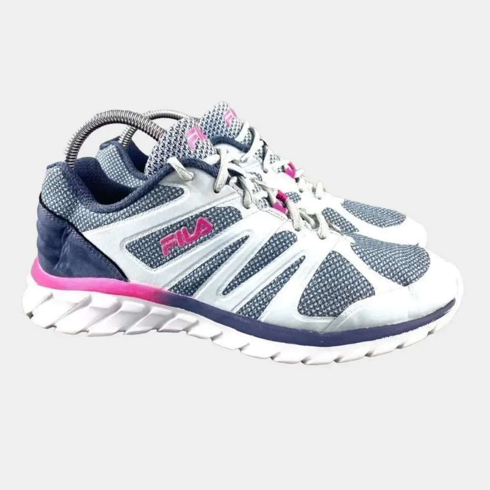 FILA CRYPTONIC-3 SNEAKERS Memory Foam Shoes Size‎ 9.5 Gray Pink Running Lace Up